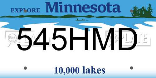 545HMD Minnesota License Plate
