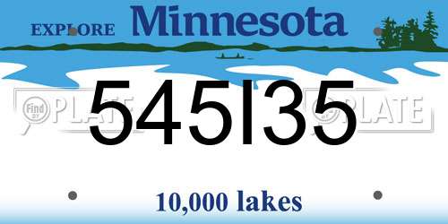 545I35 Minnesota License Plate