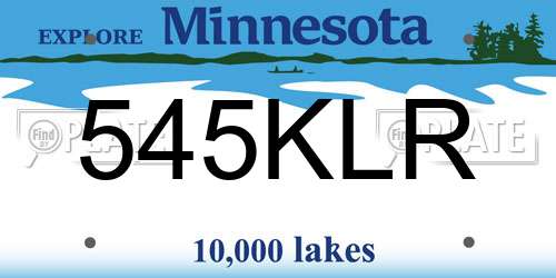 545KLR Minnesota License Plate