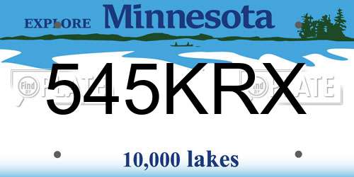 545KRX Minnesota License Plate