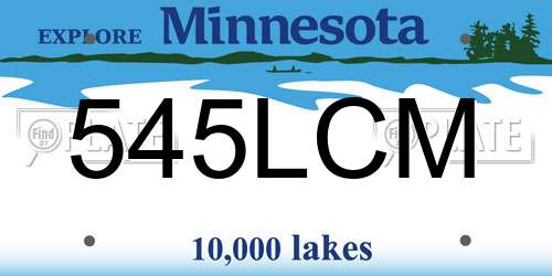 545LCM Minnesota License Plate