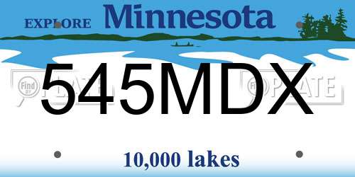 545MDX Minnesota License Plate