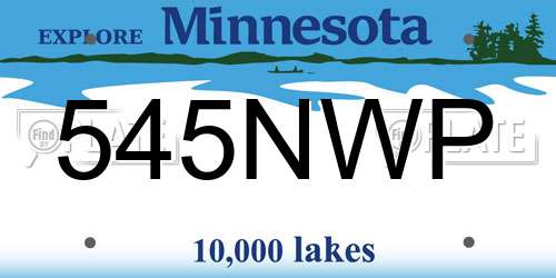 545NWP Minnesota License Plate