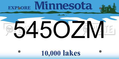 545OZM Minnesota License Plate