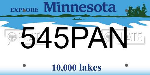 545PAN Minnesota License Plate