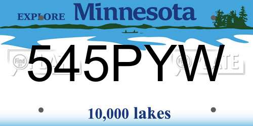 545PYW Minnesota License Plate