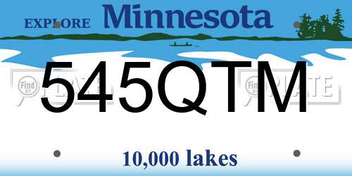 545QTM Minnesota License Plate