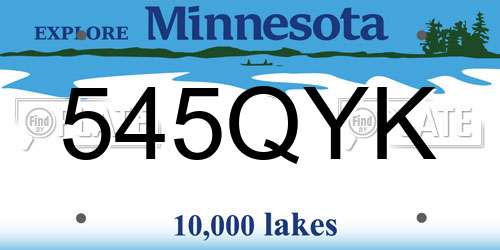 545QYK Minnesota License Plate