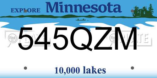 545QZM Minnesota License Plate