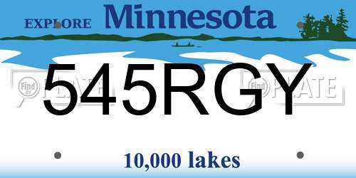 545RGY Minnesota License Plate