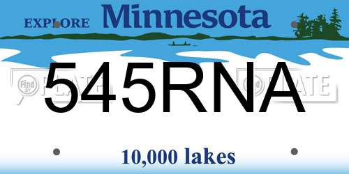 545RNA Minnesota License Plate