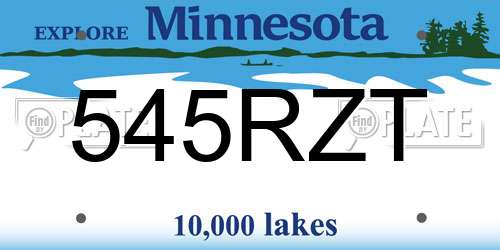 545RZT Minnesota License Plate