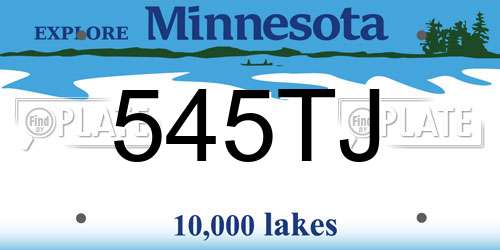545TJ Minnesota License Plate