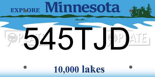 545TJD Minnesota License Plate