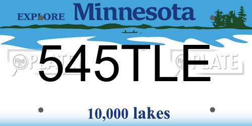 545TLE Minnesota License Plate