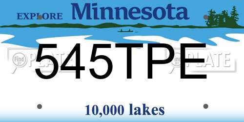 545TPE Minnesota License Plate