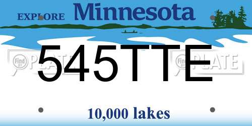 545TTE Minnesota License Plate