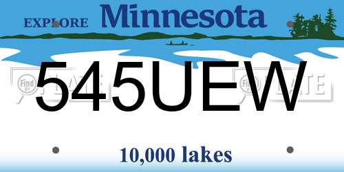 545UEW Minnesota License Plate