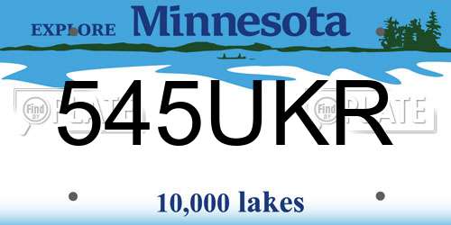 545UKR Minnesota License Plate