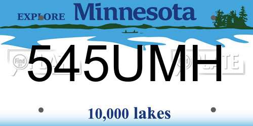 545UMH Minnesota License Plate