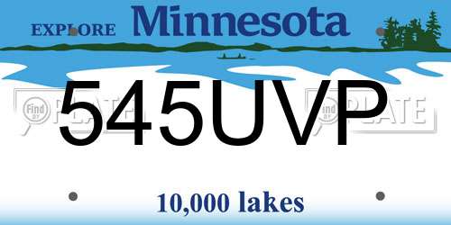 545UVP Minnesota License Plate