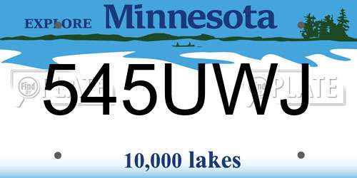 545UWJ Minnesota License Plate