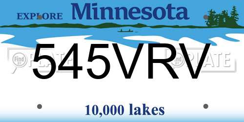 545VRV Minnesota License Plate