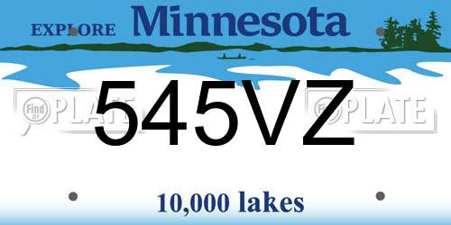 545VZ Minnesota License Plate