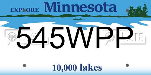 545WPP Minnesota License Plate