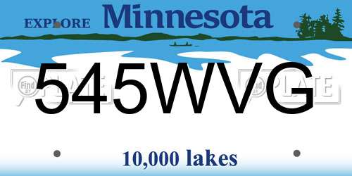 545WVG Minnesota License Plate