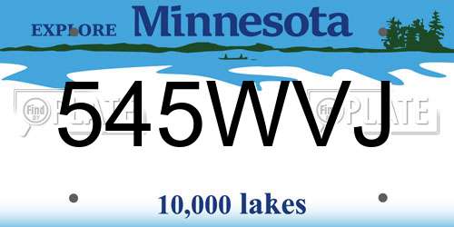 545WVJ Minnesota License Plate