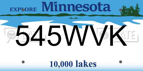 545WVK Minnesota License Plate