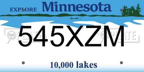 545XZM Minnesota License Plate