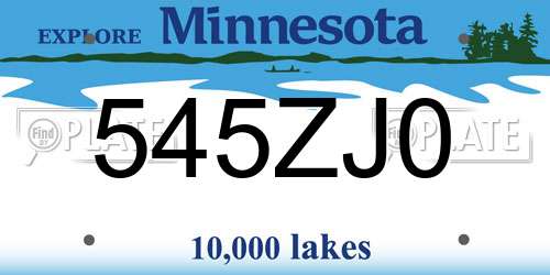 545ZJ0 Minnesota License Plate