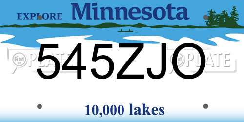 545ZJO Minnesota License Plate