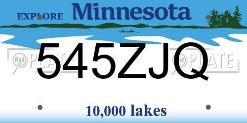545ZJQ Minnesota License Plate