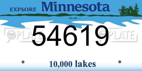 54619 Minnesota License Plate