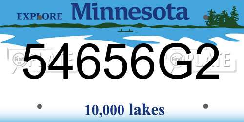 54656G2 Minnesota License Plate