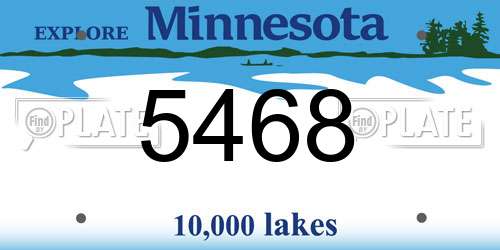 5468 Minnesota License Plate