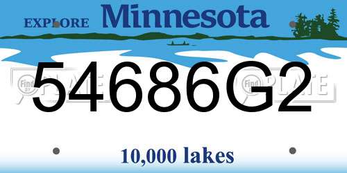 54686G2 Minnesota License Plate