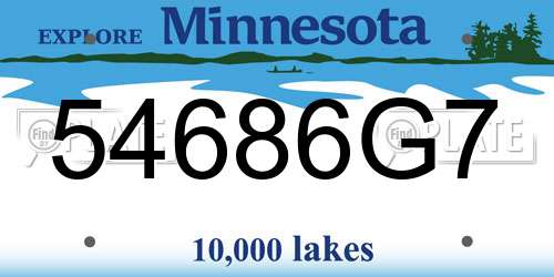 54686G7 Minnesota License Plate