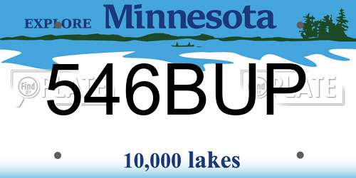 546BUP Minnesota License Plate