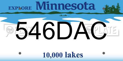 546DAC Minnesota License Plate