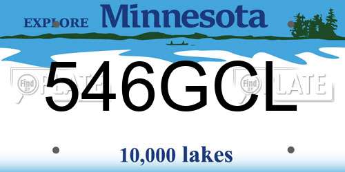 546GCL Minnesota License Plate