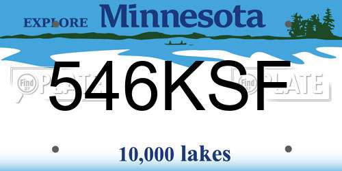 546KSF Minnesota License Plate