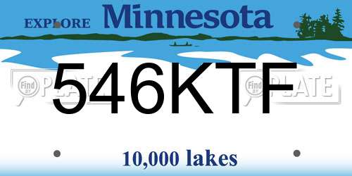 546KTF Minnesota License Plate