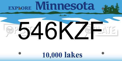 546KZF Minnesota License Plate