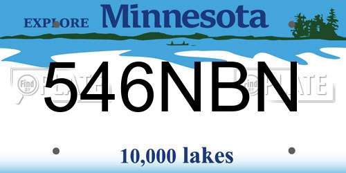 546NBN Minnesota License Plate