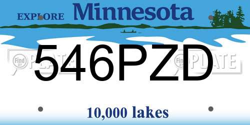 546PZD Minnesota License Plate