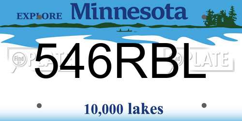 546RBL Minnesota License Plate